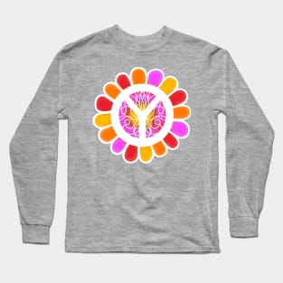 FLORAL Peace Sign Hippie Lifestyle Long Sleeve T-Shirt